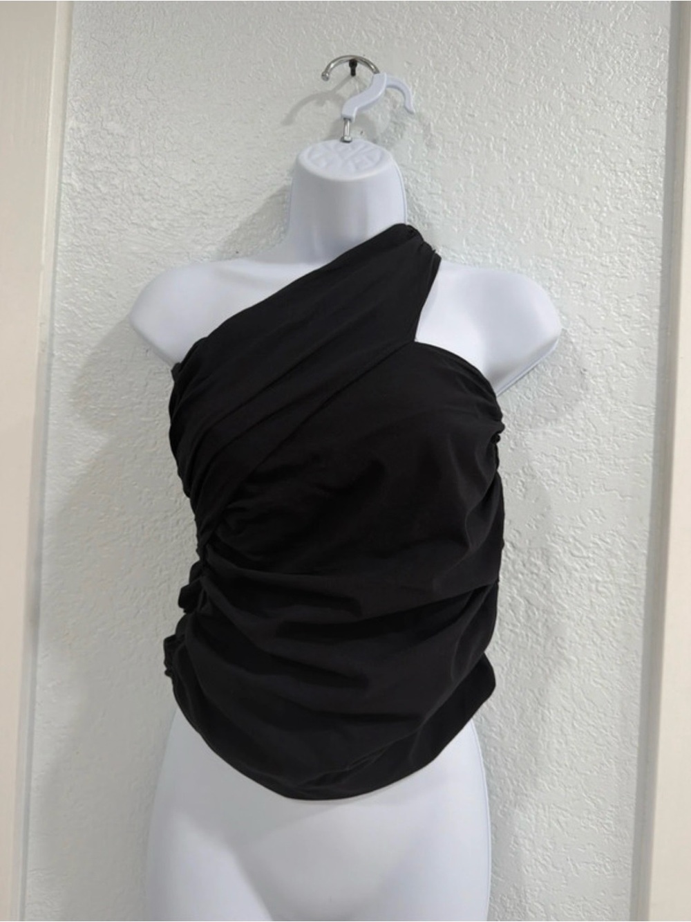 ZARA One-Shoulder Black Ruched Women’s Top - XS
